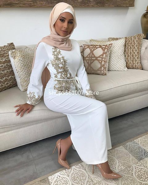 Vêtements ethniques broderie Abaya dubaï turquie Robe musulmane caftan islamique indien femmes Robe Musulman Femme Vestidos 230227