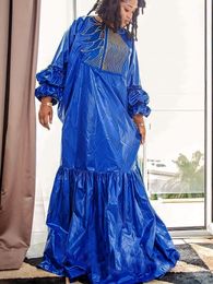 Vêtements ethniques Broderie Bazin Riche Femme Robes Longues Pour Femmes Africaines Top Qualité Latset Bassin Dashiki Robe Imprimé 230510