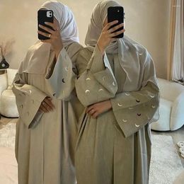 Etnische kleding borduurwerk open abaya eid ramadan hoge kwaliteit kimono islamitische groothandel dubai vest moslim vrouwenjurk