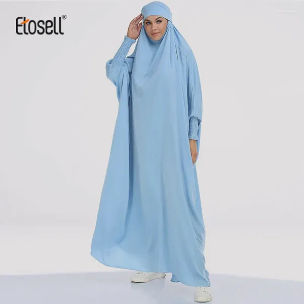 Ropa étnica Etosell Eid Mujeres musulmanas con capucha Hijab Prayer prenda Jilbab Abaya Long Khimar Cover Full Cover Ramadan Vestida islámica Niqab
