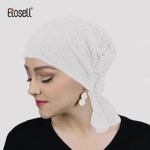 Vêtements ethniques ETOSELL femmes musulmanes couleur unie couvre-chef élastique pour les patients couvre-chef accessoires pour cheveux coton doux Cancer chimio chapeau