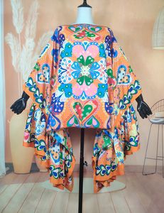 Ropa étnica Europa Moda Bohemia Verano Irregular Mujer Playa Blusa Tamaño libre African Lady Outlet Impreso Kaftan Top 230510