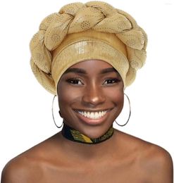 Vêtements ethniques Tresses exagérées Turban Cap Africain Prêt Head Wrap Diamonds Nigeria Auto Gele Headtie Wedding Party Headwear Hijab musulman