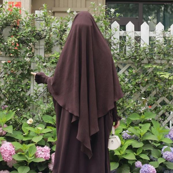 Vêtements ethniques Extra Long Triangle Khimar Headscarf Hijab Dubai Turkish HeadCover Head Scarf Headraps For Women Islam Veil Muslim (Non