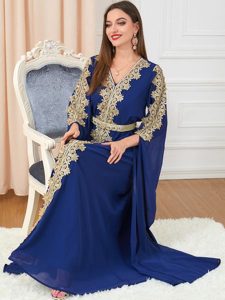 Vêtements ethniques Automne Robe de soirée marocaine Robe Abaya pour femme musulmane Robe à manches longues Abayas Dubai Turkiye Robe caftan islamique Long ue Vestidos Largos 230520