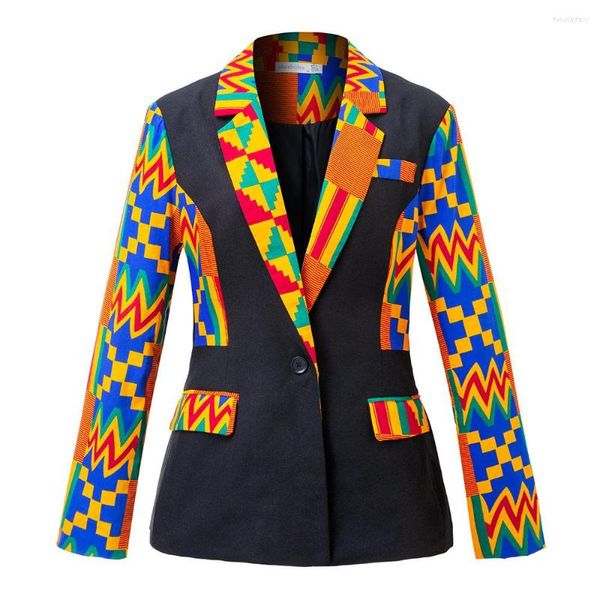 Ropa étnica, traje de otoño, chaquetas de traje para mujer, abrigo femenino con estampado de cera Kente, ropa de fiesta de boda africana de manga larga de otoño a medida