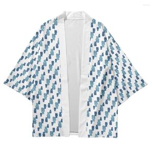 Etnische kleding mode mode volwassen printbeer shirt plus maat korte mouw blouse japany style yukata kimino top los haori vest Aziatisch