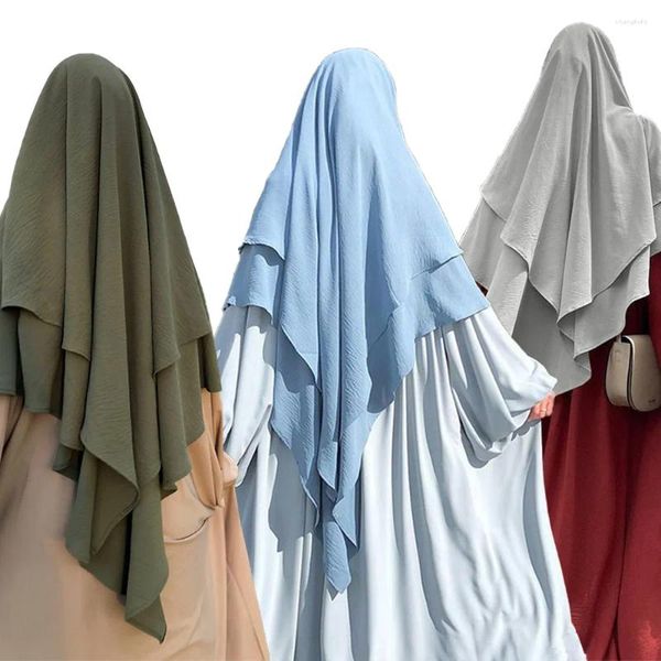 Vêtements ethniques Mode Burkah Hijab Long Khimar Wrap Malaisie Châles Foulards Musulman Hijabs Burqa Dames Niqab Pour Femme Eid 2023 XL