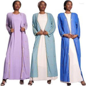 Vêtements ethniques Fashion Mariffon broderie Abaya Jilbab Elegant Dubai Muslim Womens Party Long Maneves Robe Cardigan Maxi Dress Kaftan