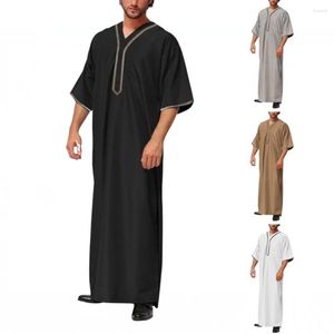 Etnische kleding Fashion Dubai Losse gewaad Lange mouw Lange shirt Men Moslimsets Abaya Saoedi -Arabië Thobe voor Pakistan Arabisch