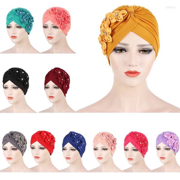 Vêtements ethniques fleur fleur musulman turban crèche intérieur Hijab Caps chapeau solide enveloppe islamique enveloppe de capuche