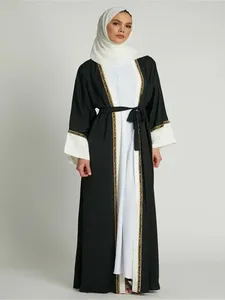 Vêtements ethniques Mode Hit Couleur Ouvert Musulman Abaya Peignoir Dubaï Islamique Abayas Service de Prière Wy957