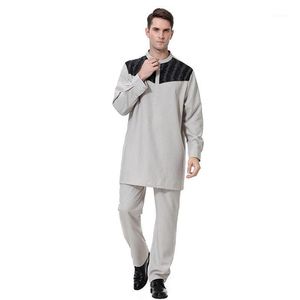 Vêtements ethniques mode Islam hommes musulmans ensembles pour vêtements islamiques haut pantalon musulman ensemble grande taille pantalons longs12623