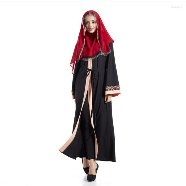 Ropa étnica moda encaje bordado musulmán Abayas bata oración Djellaba mujer Dubai árabe islámico Abaya Wj798 venta al por mayor