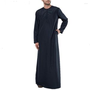 Etnische Kleding Mode Mannen Moslim Abaya Jubba Thobes Arabisch Pakistan Dubai Kaftan Islamitische Saudi Arabië Casual Lange Blouse Gewaden S255P