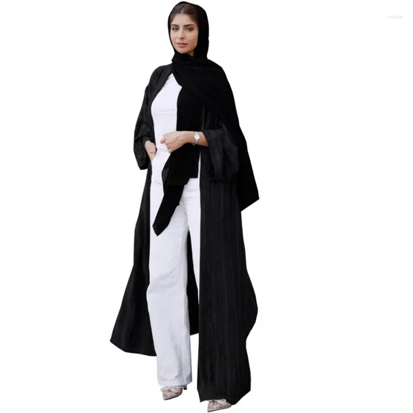 Vêtements ethniques mode Kimono musulman Abaya solide rayé rétro Cardigan Robe dubaï moyen-orient arabie saoudite Eid vêtements