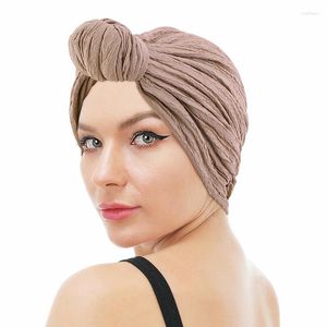 Vêtements ethniques Mode Musulman Plissé Femmes Turban Chapeau Foulard Twist Knot Caps Africain Headwrap Dames Accessoires De Cheveux Inde Chemo Cap