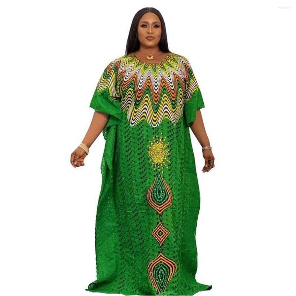 Vêtements ethniques Mode Robe musulmane pour femmes2023 Coton Creux Brodé Plus Taille Dames Abaya Femme Robes Africain Robe Arabe