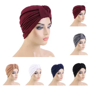 Vêtements ethniques Mode Femmes Musulmanes Hijab Twist Noeud Chemo Cap Arabe Islam Chapeau Bonnets Foulard Foulard Turbante Cancer Perte De Cheveux Couvre-chef