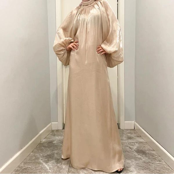 Vêtements ethniques Mode Femmes Musulmanes Lanterne Manches Noeud Papillon Maxi Robe De Soirée Dubaï Abaya Ramadan Eid Islamique Saoudien Arabe Kaftan