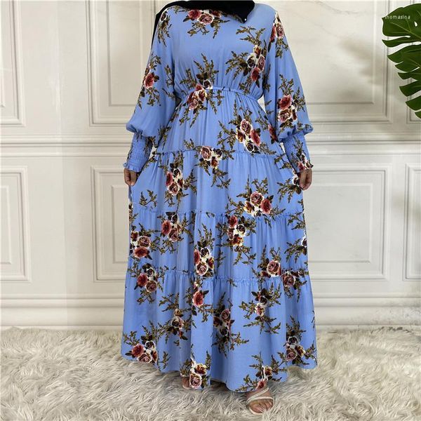 Vêtements ethniques mode impression élégante Maxi Robe malaisienne turque bas vêtements d'extérieur Muslimische Abendkleid Robe Longue Vestidos Largos