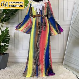 Abbigliamento etnico Moda Stampa Floreale Manica lunga Taglie forti Abito Hijab Musulmano Per le donne Turchia Abito Jilbab islamico Abaya Dubai Arabo