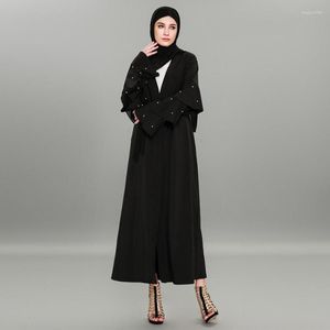 Etnische Kleding Mode Ruches Mouw Moslim Abaya Arabische Singapore Borduurwerk Kralen Jilbab Vrouwelijke Dubai Moslims Jurken Islamitische Jurk