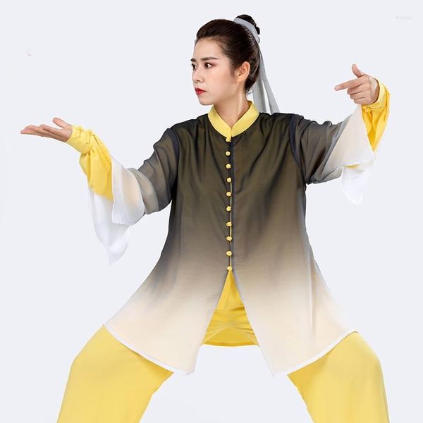 Vêtements ethniques Mode Tai Chi Uniforme Arts martiaux Chinois Traditionnel Folk Costume à manches longues Matin Sportswear TA2033