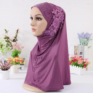 Vêtements ethniques Mode Femmes Dentelle Dot Diamant Solide Couleur Patchwork Tête Foulard Chapeau Moyen-Orient Couverture Foulard