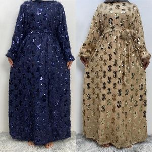 Vêtements ethniques mode femmes paillettes fête Robe de soirée dubaï islamique musulman Abaya caftan tunique Robe lâche Vestidos Robe S-XL