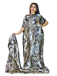 Vêtements ethniques Équipage à imprimé floral Kaftan Abaya Modest Batwing Sleeve Maxi Dress Women's