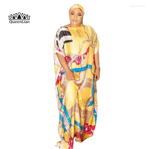 Etnische kleding gratis maat chiffon super Afrikaanse dashiki traditionele feestjurk met sjaal voor damesprintjurken