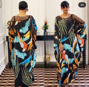 Vêtements ethniques taille libre imprimer robe en maille africaine pour les femmes élégantes dames longue robe de soirée Sexy vêtements africains pour les femmes robe de soirée 230613