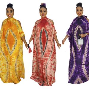 Vêtements ethniques Style libre Caractéristiques nationales africaines Motif classique Mousseline de soie Épaules dénudées Col montant Robes grande taille 230616