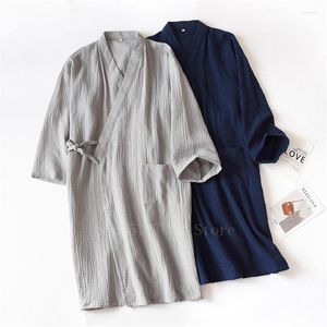 Vêtements ethniques Gaun Kimono Jepang Katun Piyama Tradisional Pria Haori Uniseks Jinbei Wanita Baju Tidur Yukata Pakaian Kardigan Longgar