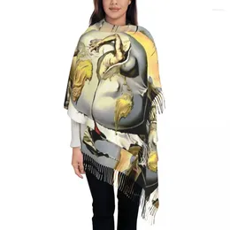 Etnische kleding Geopoliticus Kind kijken naar de geboorte van de mens Kwastje sjaal Salvador Dali Schilderij Kunst Sjaal Wrap Vrouwelijke Winter Sjaals