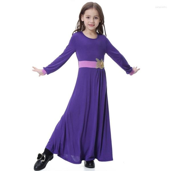 Ropa étnica Túnica de niña Vestido musulmán Árabe Dee Arabia Saudita Malasia Chinldren Longuette Festival Niños Abaya Ropa islámica Caftan Dubai