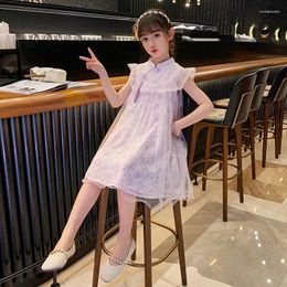 Vêtements ethniques filles Hanfu robe 2023 enfants étrangers été grand Cheongsam délicate princesse