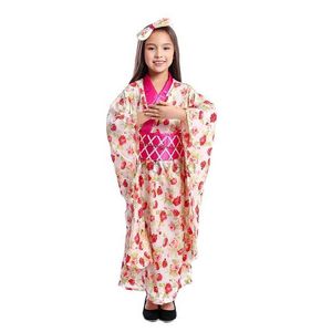 Vêtements ethniques filles princesse asiatique japonaise sakura geisha enfant cérémonial ethnique Kimono National Halloween Costume D240419
