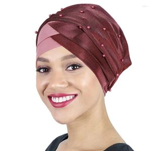 Vêtements ethniques Glitter Perles Musulman Hijab Underscarf Attaché Longue Écharpe Femmes Intérieur Hijabs Bonnet Headwrap Turbantes Coiffe Solide