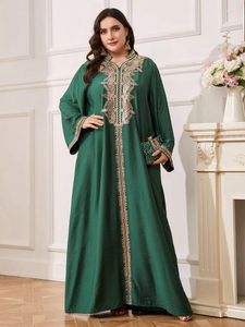 Etnische kleding Green Abayas voor vrouwen Marokko Kaftan Eid Mubarak Djellaba Moslimjurk Dubai Abaya Turkije Arabisch gewaad Islam Jalabiya