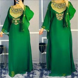 Etnische kleding groen De Kaftans Farasha Abaya-jurk in Dubai, Marokko is erg chique en modieus