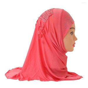 Etnische kleding H040 Retail moslim kleine meisjes volledige dekking hijab elastische effen onderdoek islamitische hoeden tulband petten hoofddoek motorkap sjaal