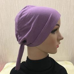 Vêtements ethniques H048 femme Hijab coton pansement Turban chapeau bas capot malais écharpe cheveux enveloppes pour femmes bandeau