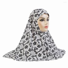 Etnische kleding H062 Middelgrote Grootte Bid hijab 60 60cm Moslimmeisjes Amira Plain Pull On Islamic Scarf Head Wrap hoofdband