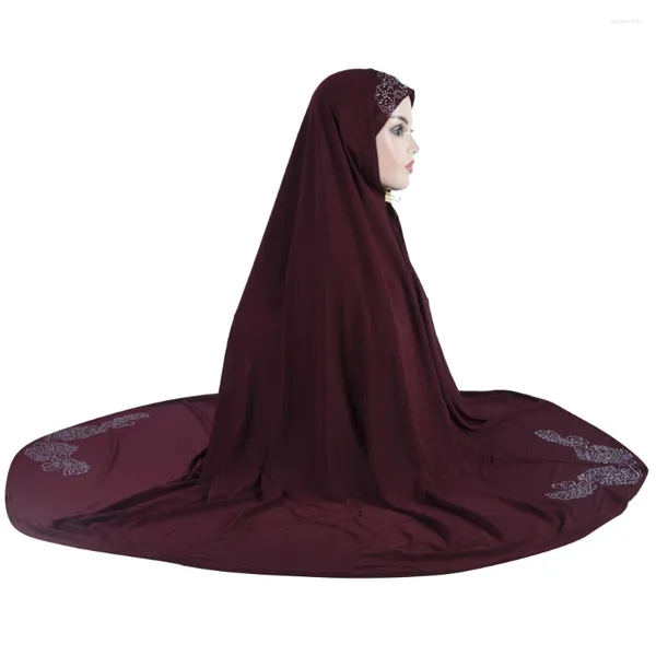 Ropa étnica H222 Maxi Tamaño XXL 120 110 cm Musulmán Orar Hijab Amira Tirar de la bufanda Pañuelo en la cabeza Bufandas islámicas Turbante Caps Bonnet