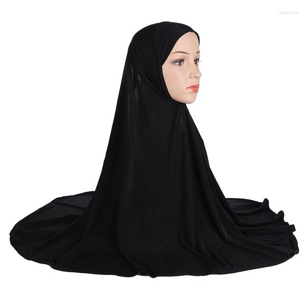 Vêtements ethniques H763 Taille confortable 90 80cm Priez musulman Hijab Amira Tirez sur l'écharpe Foulard Foulards islamiques Couvre-chef Turban Caps Bonnet