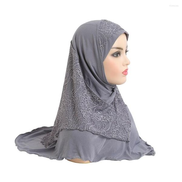 Ropa étnica H973 Adultos o niñas grandes Tamaño mediano 70 60 cm Orar Hijab Bufanda musulmana Pañuelo islámico Sombrero Amira Pull On Headwrap