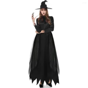 Etnische kleding Halloween-heksenvampierjurk met spitse hoed voor dames Carnaval Party Up Prestatie Drama Maskerade