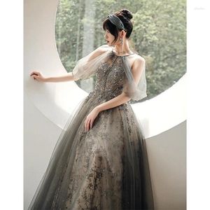 Vêtements ethniques Halter Qipao Cheongsam Col carré Robe de demoiselle d'honneur en maille Appliques Robe de soirée plissée Femmes Longues Robes sans dos